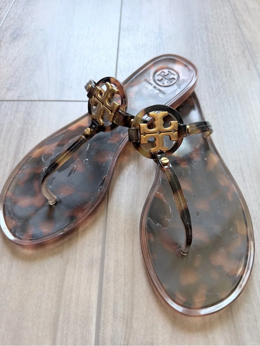 Tory Burch Tortoise Mini Miller Jelly Sandals